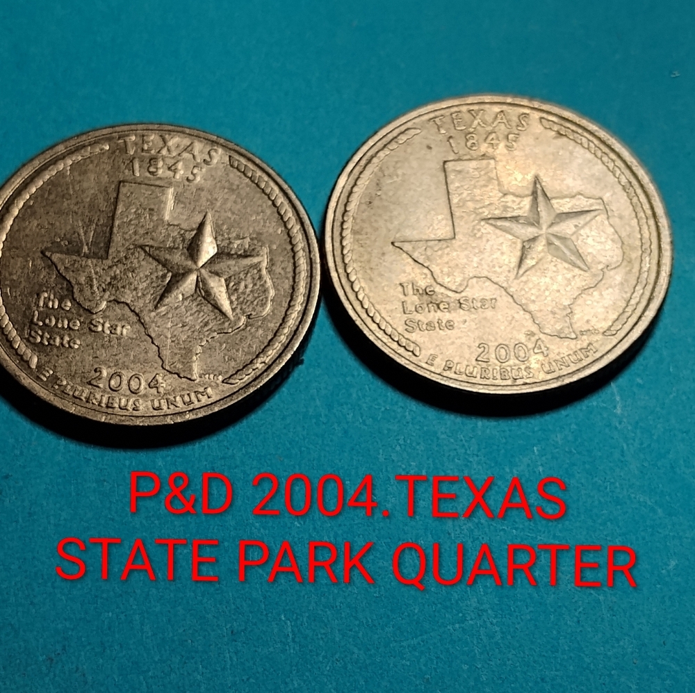 ✅❤️2004 P&D Texas State Park Quarter Set  CLAD CIRCULATED VINTAGE